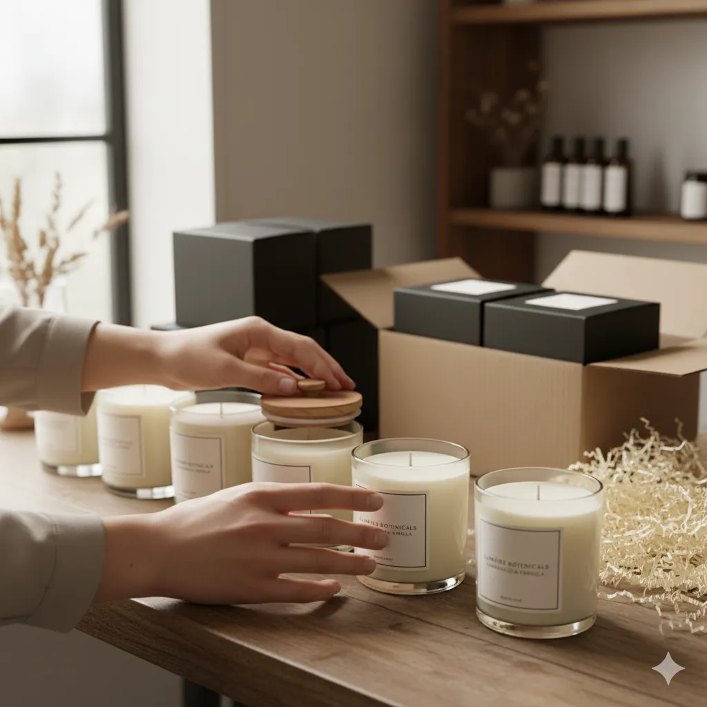 Candle packaging process